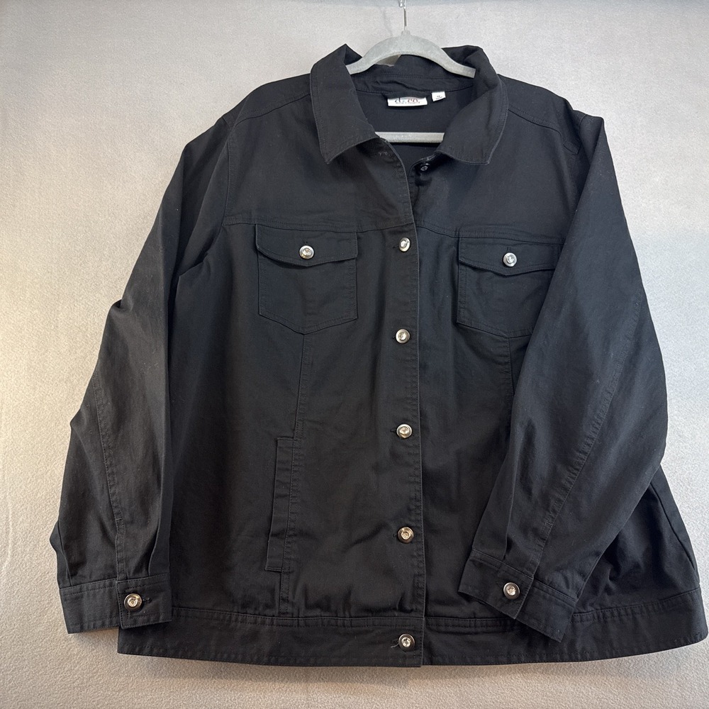 Demin & Co Demin Jacket, Size 1X, Plus, Casual, Workwear, Longsleeve, 97% Cotton